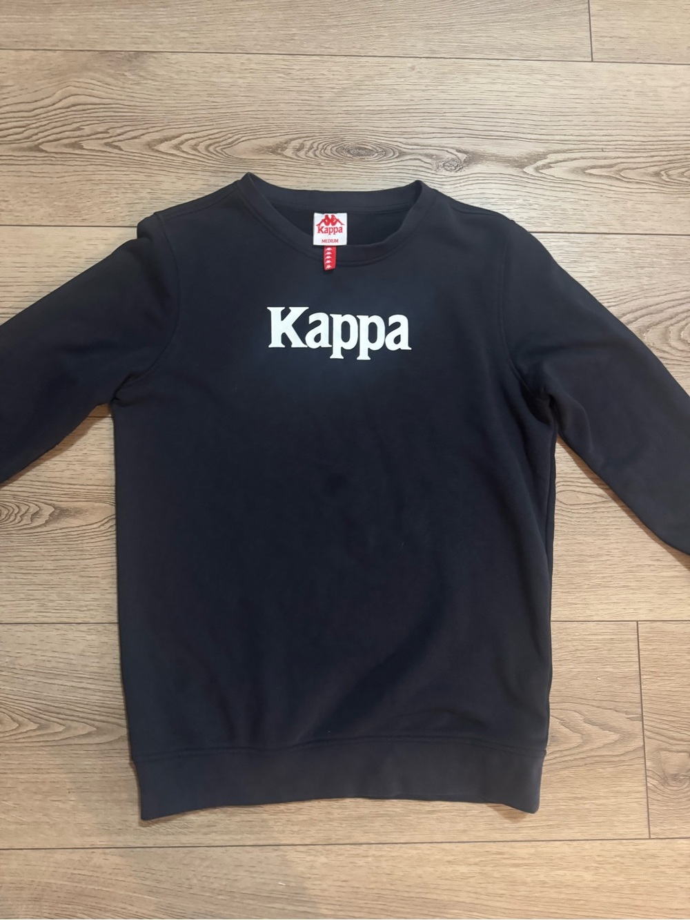 Kappa Men's Black Crewneck with White Logo